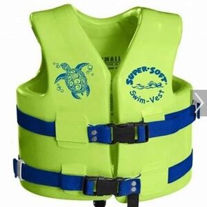 Bright Green Life Jacket with Blue Accents -child xs-30
To 50lbs